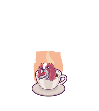 Cafea câine model albastru închis pe tricou