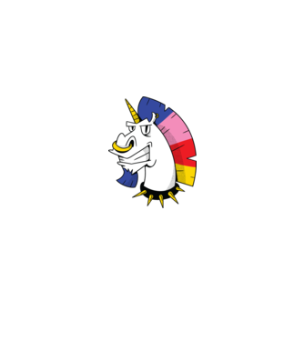 Punk unicorn model turcoaz pe tricou