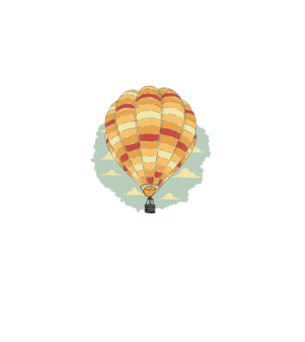 Aerostat model albastru deschis pe tricou
