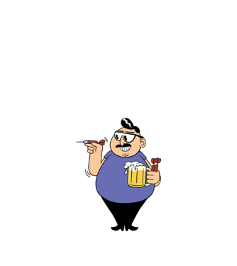 Jucător de darts model nisipiu pe tricou