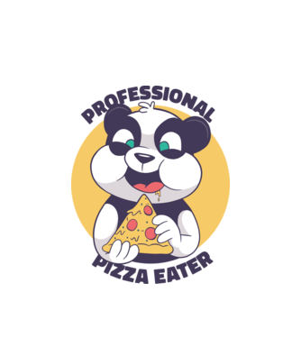 Panda Pizza model alb pe tricou