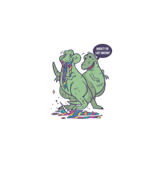 T-rex a mâncat unicornul model alb pe tricou
