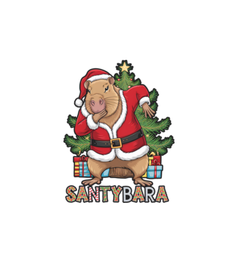 Santybara model alb pe tricou