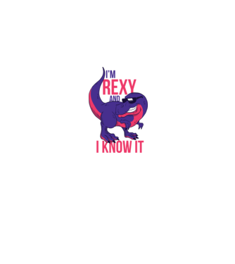 'I''m Rexy and I know it - tricou dinozaur amuzant' model gri pe tricou