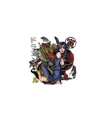 Dragon sexy Anime model negru pe tricou