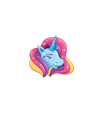 Cap de unicorn model alb pe tricou