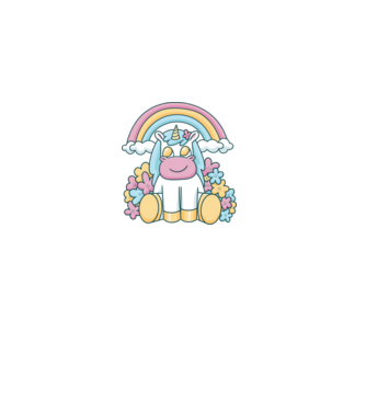 Unicorn drăguț model alb pe tricou