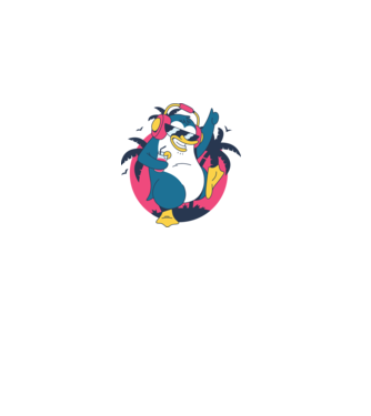 Pinguin de Petrecere model gri pe tricou