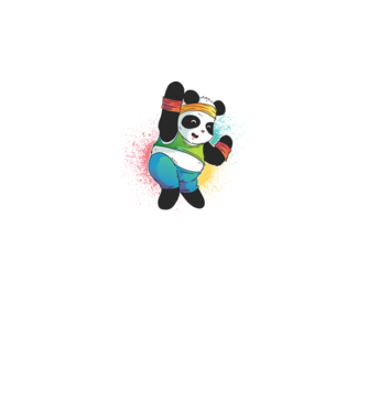 Panda drăguț Zumba model negru pe tricou