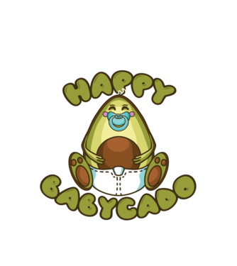 Avocado bebe model alb pe tricou
