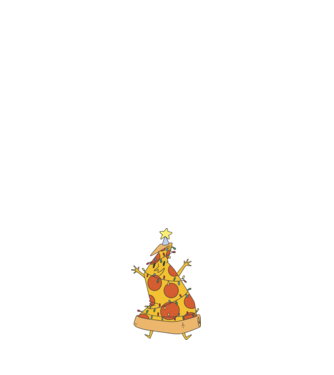 Pizza pom de Crăciun model negru pe tricou