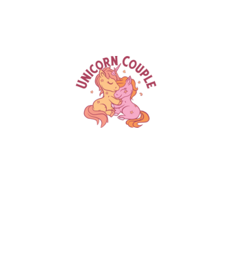 Pereche Unicorn model alb pe tricou