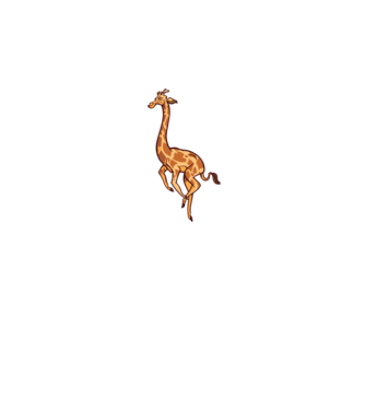 Girafă drăguță model alb pe tricou