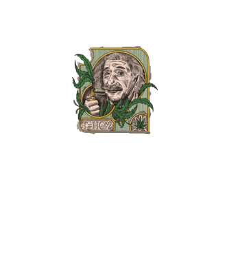 Einstein Marijuana THC model negru pe tricou
