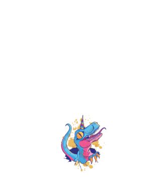 Unicornsaurus - Dinozaur Unicorn model albastru închis pe tricou