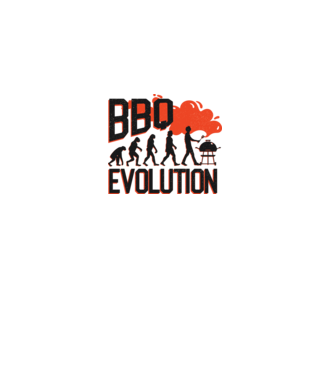 BBQ Evoluție Grătar model alb pe tricou