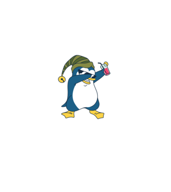 Pinguin DAB model negru pe tricou