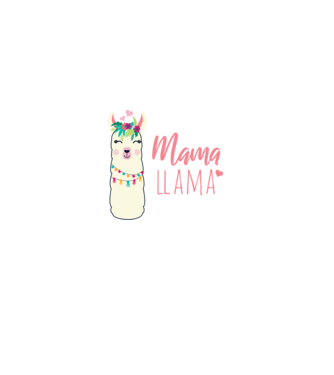 Mama Llama model negru pe tricou