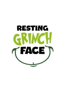 Resting Grinch face model alb pe tricou