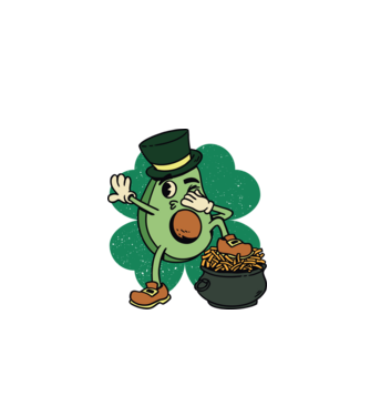 Avocado St. Patrick DAB model alb pe tricou