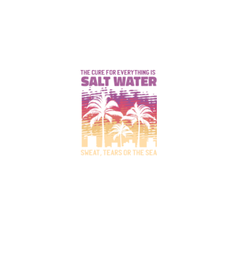 Retro Sunset - Apa sărată este leac pentru orice model albastru jeanși pe tricou