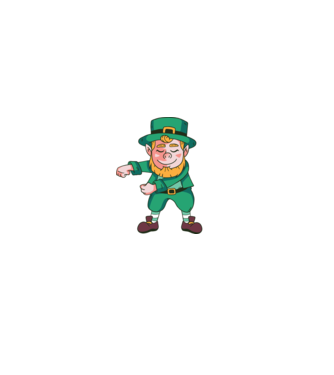 Leprechaun Floss - St. Patrick DAB dans model negru pe tricou