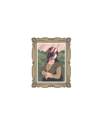 Mona Lisa Concurent model negru pe tricou