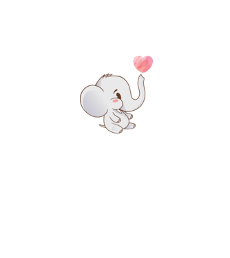 Elefant drăguț model alb pe tricou