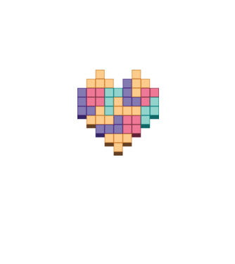 Inimă Tetris model gri pe tricou