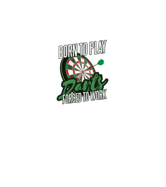 Născut pentru a juca darts, forțat să muncesc model alb pe tricou