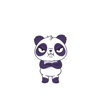 Panda furios model turcoaz pe tricou