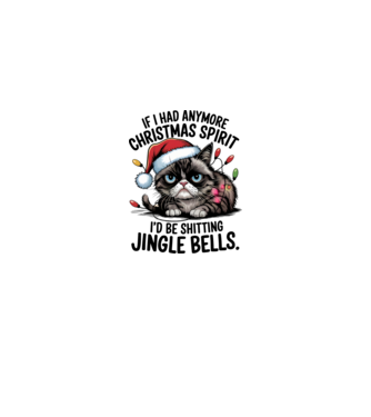 Christmas Spirit Grumpy Cat Alb model alb/roșu pe tricou