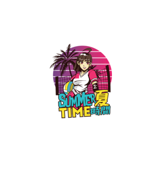 Summer Girl Anime Fată Manga model negru pe tricou