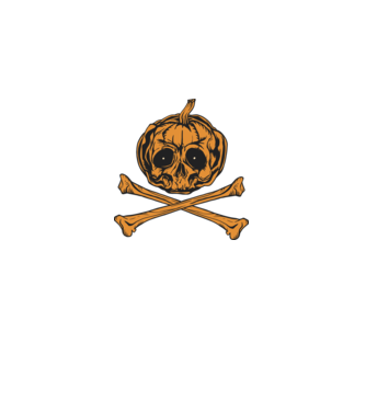 Dovleac craniu Halloween model negru pe tricou