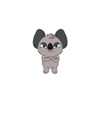 Koala Supărat model albastru deschis pe tricou