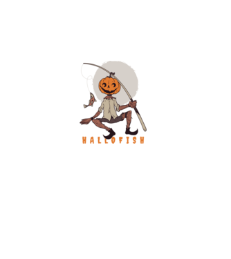 Hallofish - Pescar Halloween model negru pe tricou