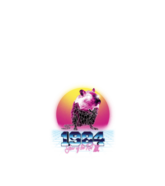 1984 Year of the Rat model negru pe tricou