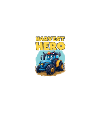 Harvest Hero Tractor model negru pe tricou