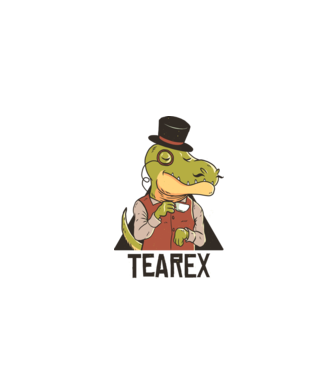 Tea Rex dinozaur cu ceai model gri pe tricou