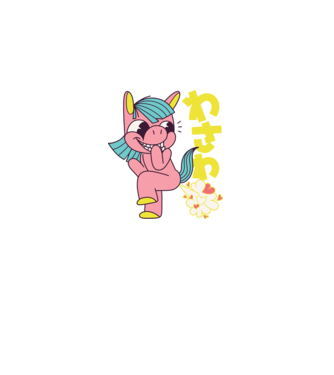 Bășică Unicorn model negru pe tricou