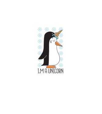 'I''m a Unicorn - Pinguin Unicorn' model albastru deschis pe tricou