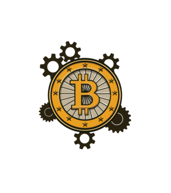 Mecanică Bitcoin model alb pe tricou