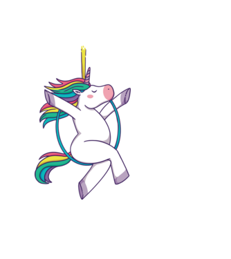 Unicorn pe cerc model negru pe tricou