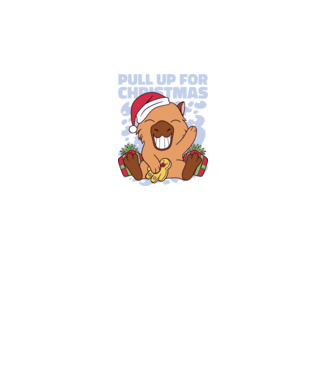 Pull up for christmas Capybara model alb pe tricou