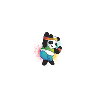Panda drăguț Zumba model negru pe tricou