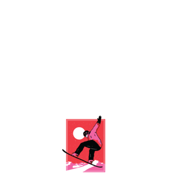 Snowboard poster model alb pe tricou