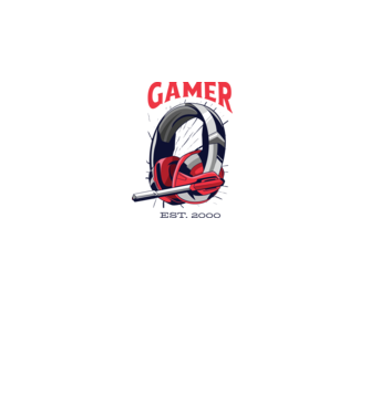 Gamer est. 2000 model alb pe tricou
