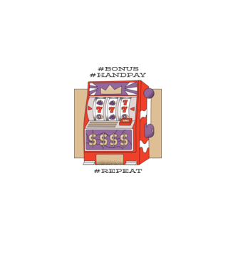 Slot machine model alb pe tricou