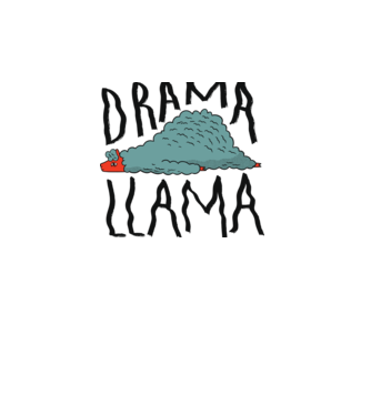Dramă Lama model alb pe tricou