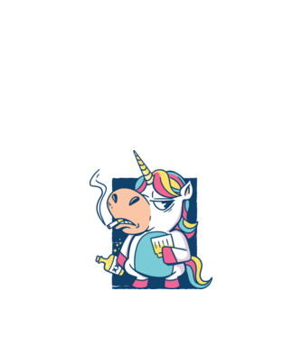 Unicorn rebel model nisipiu pe tricou